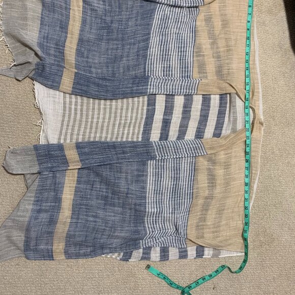 Blue/Tan Stripped Beach Cover-Up - Picture 4 of 7